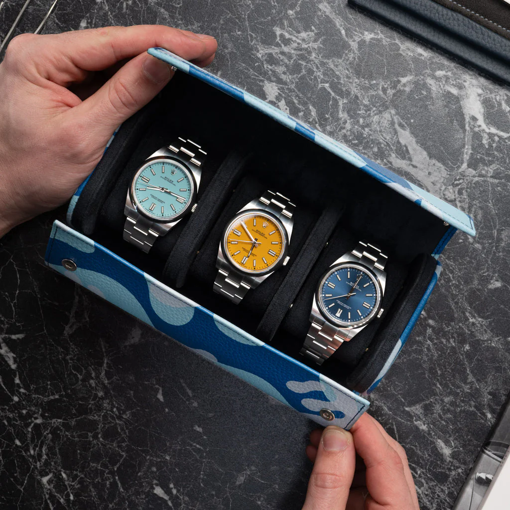 Azure Camo Watch Roll – Three Watches - Image 4
