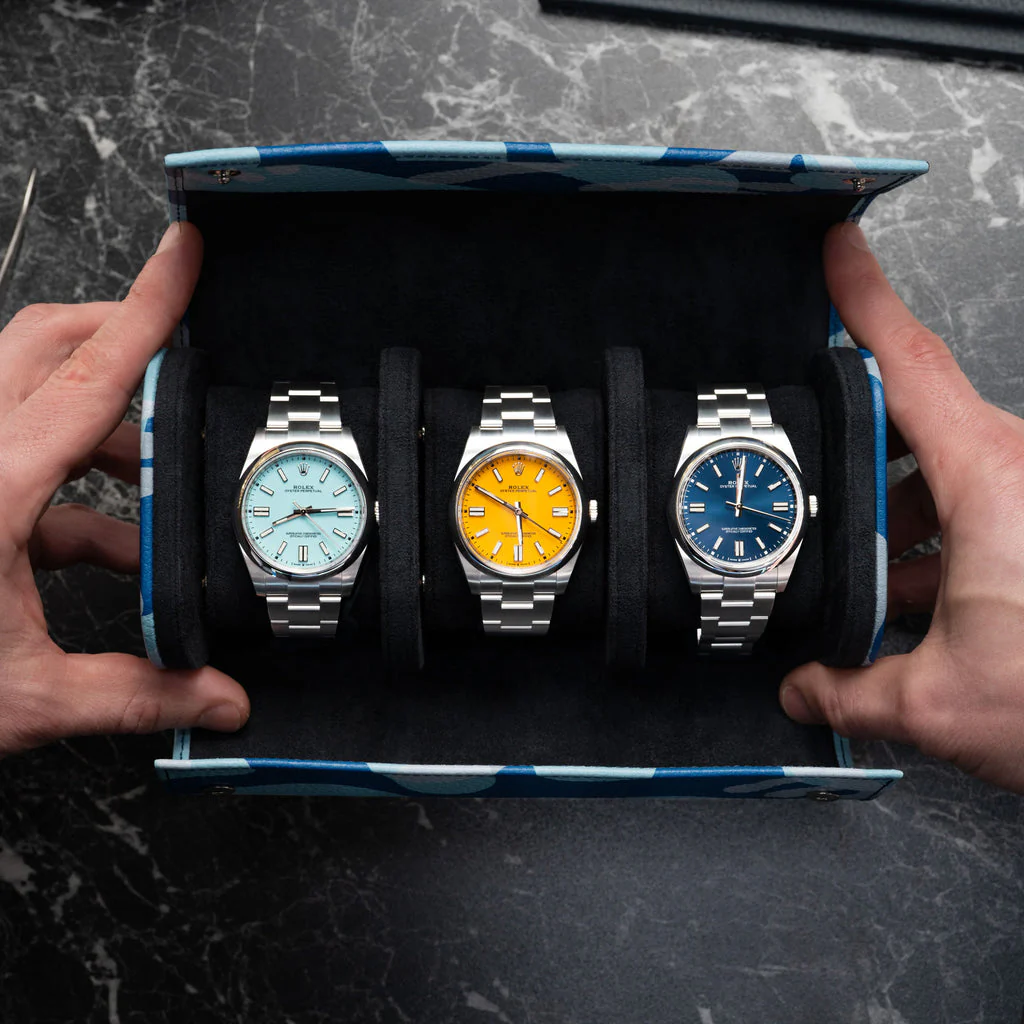 Azure Camo Watch Roll – Three Watches - Image 6