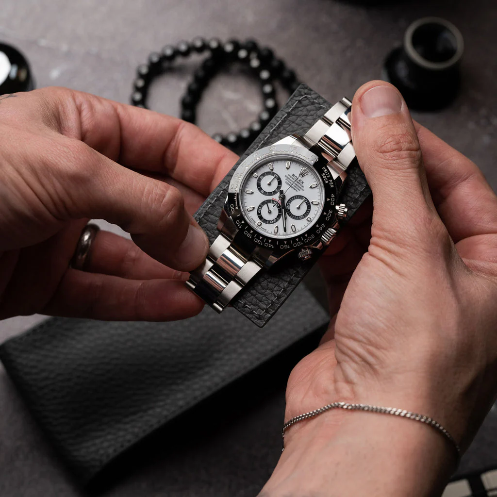 Charcoal Leather Watch Pouch - Image 7