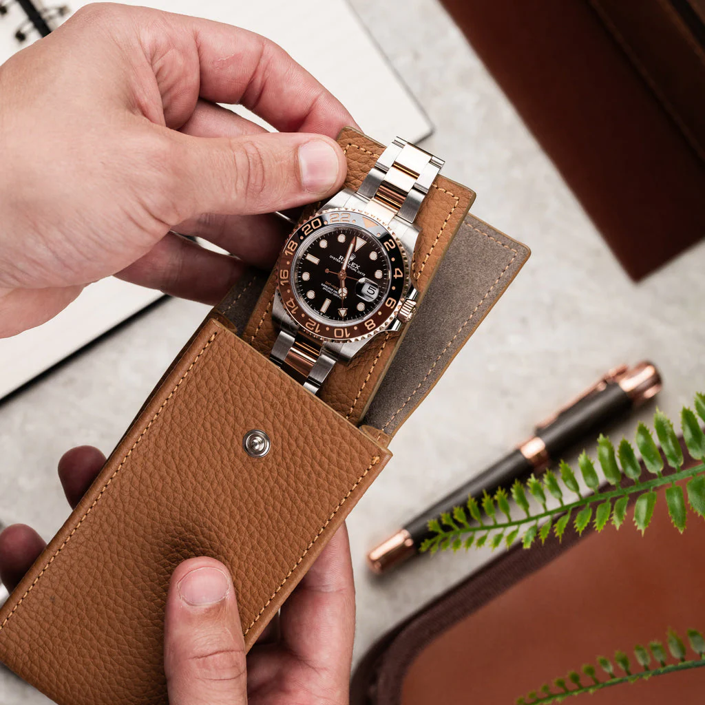 Chestnut Leather Watch Pouch - Image 4
