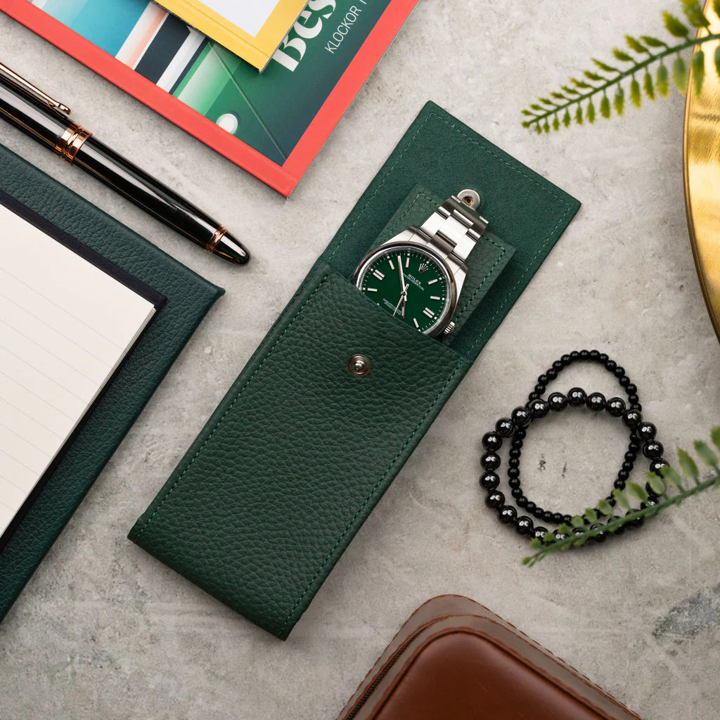 Olive Leather Watch Pouch - Image 4