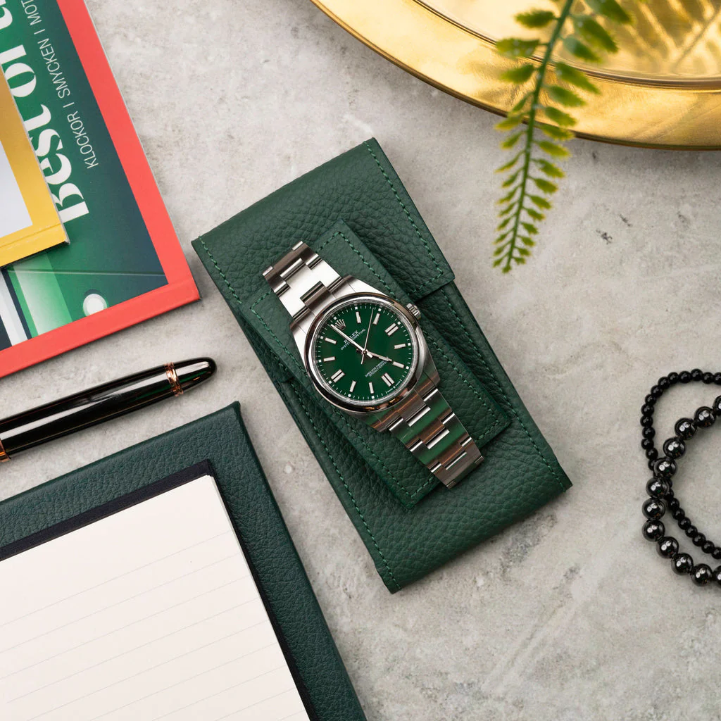 Olive Leather Watch Pouch - Image 7