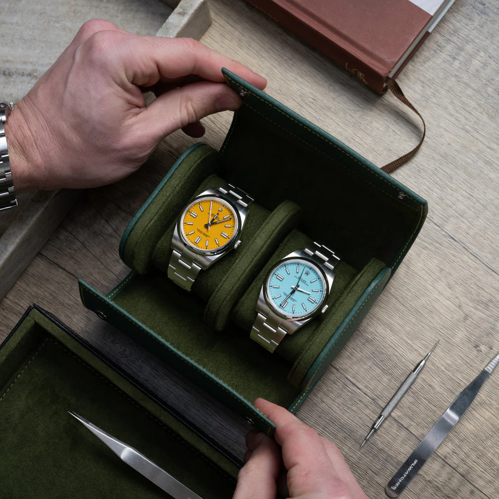 Olive Watch Roll – Two Watches - Image 8
